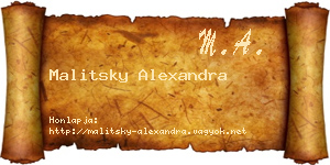 Malitsky Alexandra névjegykártya